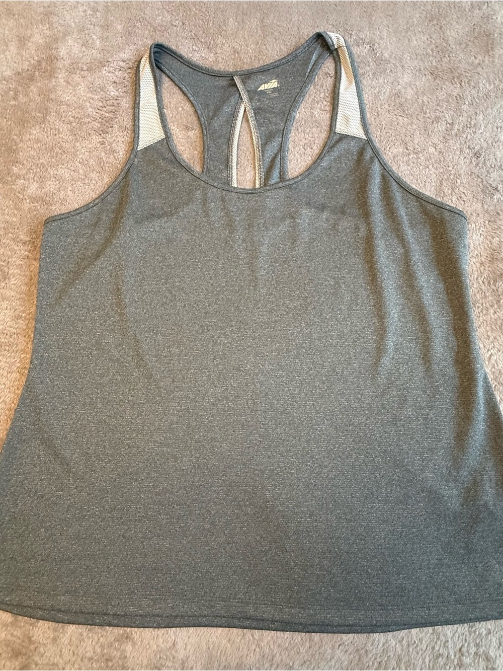 Avia Women's Gray Racerback Athletic Tank Top, XXL